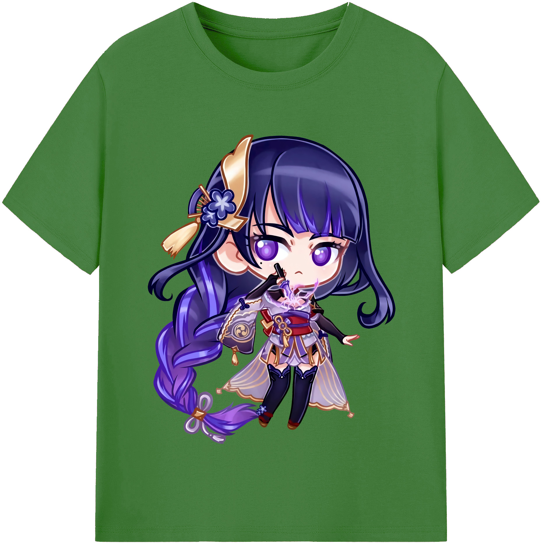 げんし神 雷電将軍 らいでんしょうぐん genshin Raiden Shogun レディースカジュアルプリントTシャツ（綿100％）